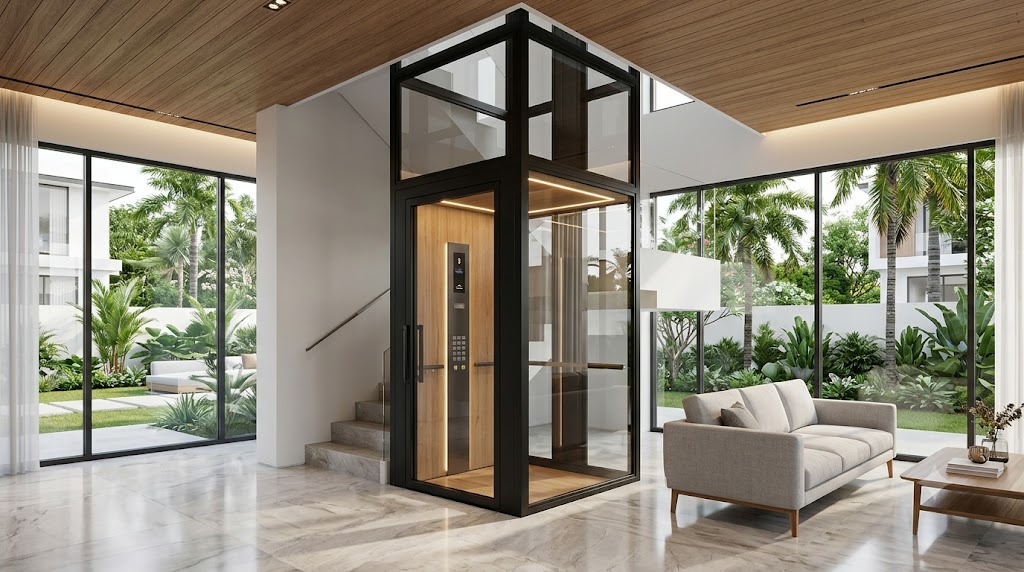 Scandinavian Residential Lift with Integrated Shaft
